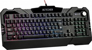Клавиатура Кл-ра проводная игровая Butcher GK-193L RU (черн.), USB, RGB подсветка, box-20 45193