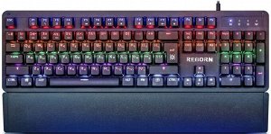 Клавиатура Кл-ра проводная игровая Reborn GK-165DL RU (черн.), USB, подсветка, мех, box-20 45165