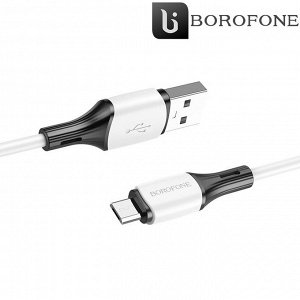 USB кабель Borofone &quot;Silicone Chaging&quot; MicroUSB 2.4A, 1 м