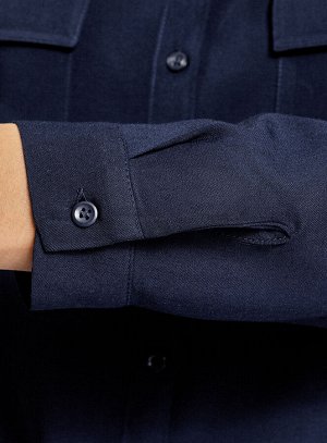 Блузка базовая из вискозы с нагрудными карманами