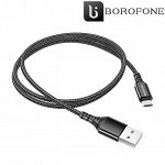 USB кабель Borofone &quot;Ultra Bright&quot; MicroUSB / 2.4A, 1 м