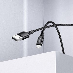 USB кабель Borofone "Ultra Bright" MicroUSB / 2.4A, 1 м