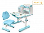 Комплект парта и стульчик Mealux EVO Panda голубой
