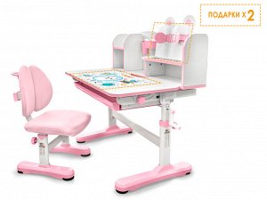 Комплект парта и стульчик Mealux EVO Panda XL розовый