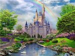 Алмазная мозаика картина стразами Сказочный замок, 30х40 см,