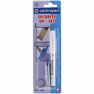 Маркер перманентный ультрафиолетовый Centropen "Security UV-Pen 2699", фонарик, блистер