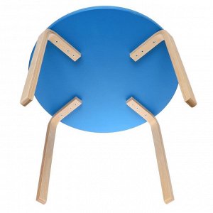 Стол «Ромашка» круглый, цвет синий, прозрачный лак