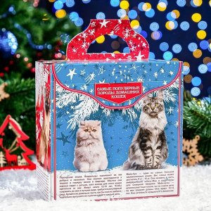 Новогодний подарок "Домашние кошки бирюзовая", 260 г