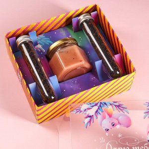 Подарочный набор «Дарю тебе сказку»: чай ягодами и клубникой 84 г., крем-мед с черникой, 120 г.