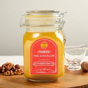 Мёд Алтайский "Разнотравье", натуральный цветочный стекло,1000 г