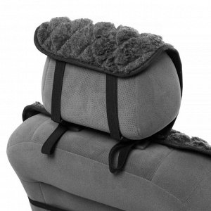 Накидка на переднее сиденье, искусственный мех, ромб, размер 55 х150 см, серый