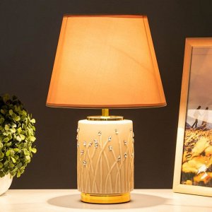 Настольная лампа Амелия E14 40Вт бежево-золотой 24х24х37 см RISALUX