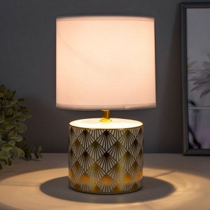 Настольная лампа Биргит E14 40Вт бело-золотой 15х15х27 см RISALUX