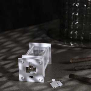 Светодиодная фигура «Белый фонарь со свечками» 5.5 ? 13 ? 5.5 см, пластик, батарейки AG13х3, свечение тёплое белое