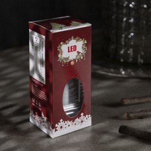 Светодиодная фигура «Серебристый фонарь со свечками» 5.5x13x5.5 см, пластик, батарейки AG13x3 (в комплекте), свечение тёплое белое