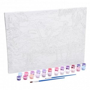 Картина по номерам на холсте с подрамником «Фламинго на закате», 40х30 см