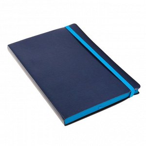 Ежедневник недатированный А5, 136 листов Megapolis Soft, обложка искусственная кожа, цветной срез, синий