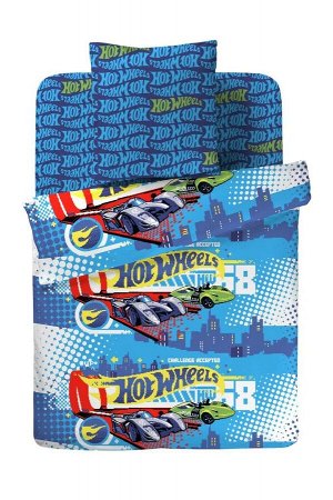 КПБ "Павлинка" "Hot wheels" бязь 1,5 сп. с 1 нав. 70*70 пиксель