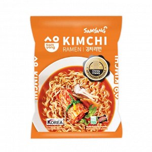 Лапша пшеничная Samyang КИМЧИ РАМЕН, со вкусом кимчи, 80 гр, м/у, (SAMYANG KIMCHI RAMEN) Ю.Корея