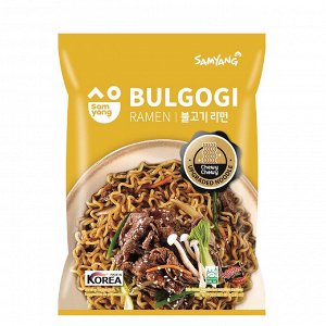 Лапша пшеничная Samyang Бульгоги РАМЕН, острая со вкусом говядины 80 гр. м/у Ю.Корея (Samyang BULGOGI RAMEN)