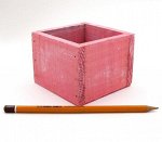 Ящик дерево 9,5 х 9,5 х 7,5 см цвет розовый