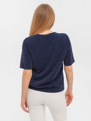 Блуза "Эми" 5ВП48364-2-л-тс люрекс/т.синий