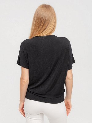 Блуза "Асса" 5ВП456Б-лм-черн мерц/черный