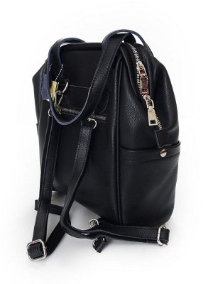 Рюкзак-сумка женский кожаный ASAD 6356 BLACK (.)