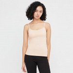 UNIQLO Airism - тонкая маечка с бюстье на тонких лямочках - бежевый