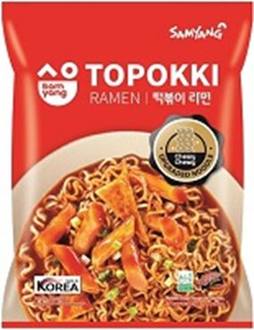Лапша пшеничная Samyang ТОПОККИ РАМЕН, острая со вкусом топокки, 80 гр. м/у (TOPOKKI RAMEN) Ю.Корея.