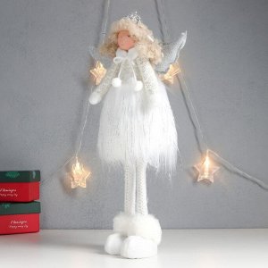 Кукла интерьерная "Ангелочек-принцесса с кудряшками, в белом" 41х20х12 см