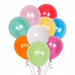 Набор однотонных воздушных шаров (100 шт), цвет перламутровые разноцветные