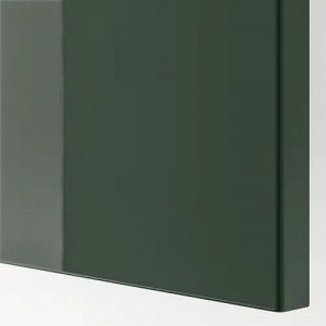 БЕСТО, Шкаф для ТВ, комбинация/стеклян дверцы, черно-коричневый Глассвик/Сельсвикен темно-оливковый, 240x42x129 см