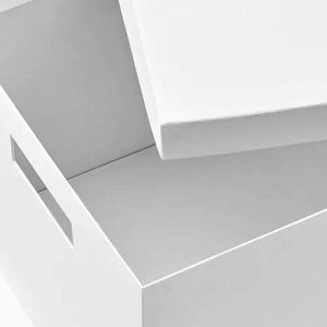 TJENA, Ящик для хранения с крышкой, белый, 25x35x20 см