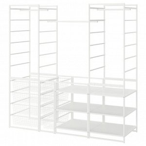 IKEA JONAXEL, Гардеробная комбинация, белый, 173x51x173 см