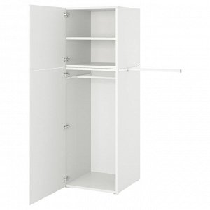 PLATSA, шкаф-купе с 2 дверцами, белый/Fonnes white, 90-107x57x181 см