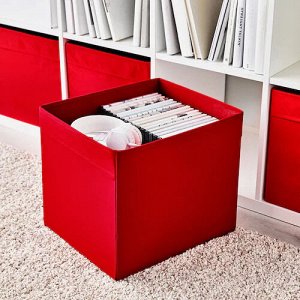 DRÖNA, Коробка для хранения вещей, красная, 33x38x33 см