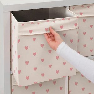 REGNBROMS, Коробка для хранения вещей , сердечко/розовая, 33x38x33 см