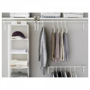 IKEA МУЛИГ, штанга для одежды, белая, 60-90 см