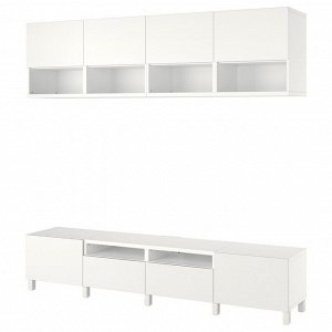 BEST?, комбинация для хранения телевизора, белый Лаксвикен/Lappviken /Stubbarp white, 240x42x230 см