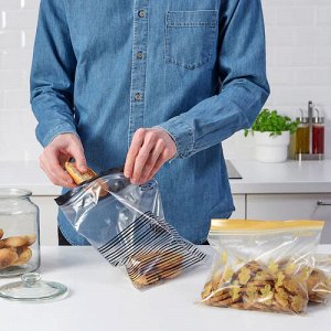 ISTAD, Закрывающийся пакет, черный/желтый с рисунком, 2,5/1,2 л/ 50 шт