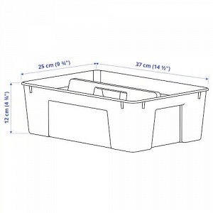 SAMLA, Вкладыш в ящик 11/22 л, прозрачный, 37x25x12 см