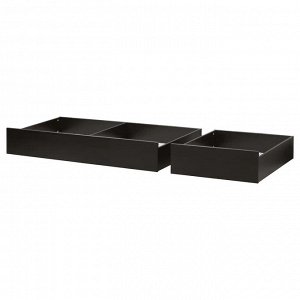 HEMNES, Ящик для хранения кровати, комплект из 2 шт., черно-коричневый, 200 см