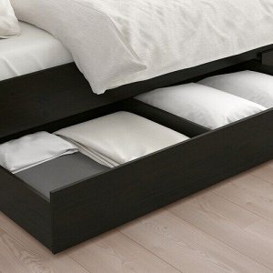HEMNES, Ящик для хранения кровати, комплект из 2 шт., черно-коричневый, 200 см