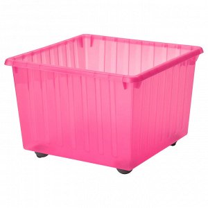 VESSLA, Ящик для хранения на колесиках, светло-розовый, 39x39 см