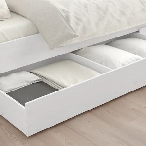 ХЕМНЭС, Ящик для хранения кровати, набор из 2 шт., белая морилка, 200 см