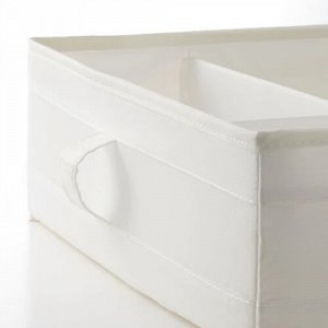 SKUBB, Ящик  с отделениями, белая, 44x34x11 см