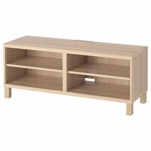 BEST?, подставка для телевизора, эффект белого мореного дуба, 120x40x48 см