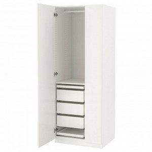 Шкаф для одежды PAX / FORSAND, комбинированный, белый/white, 75x60x201 см