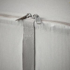 HEMMAFIXARE, Кофр  для хранения, ткань в полоску/белый/серый, 44x51x19 см